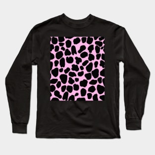 Pink Cow Print Long Sleeve T-Shirt